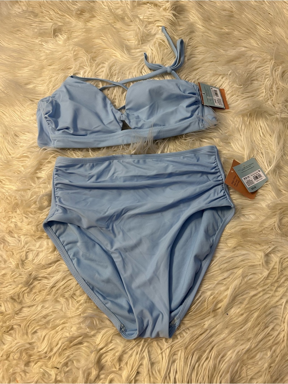 Light Blue High Waisted Bikini Set